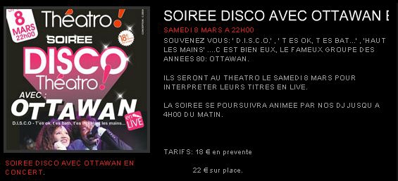 CONCERT avec OTTAWAN au THEATRO