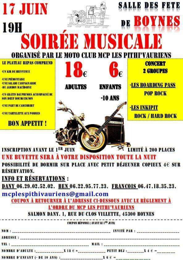 Soirée MUSICALE ambiance motard dans la journée