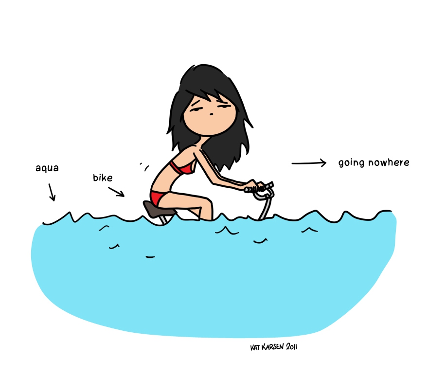 Nager ou pédaler, une soirée piscine