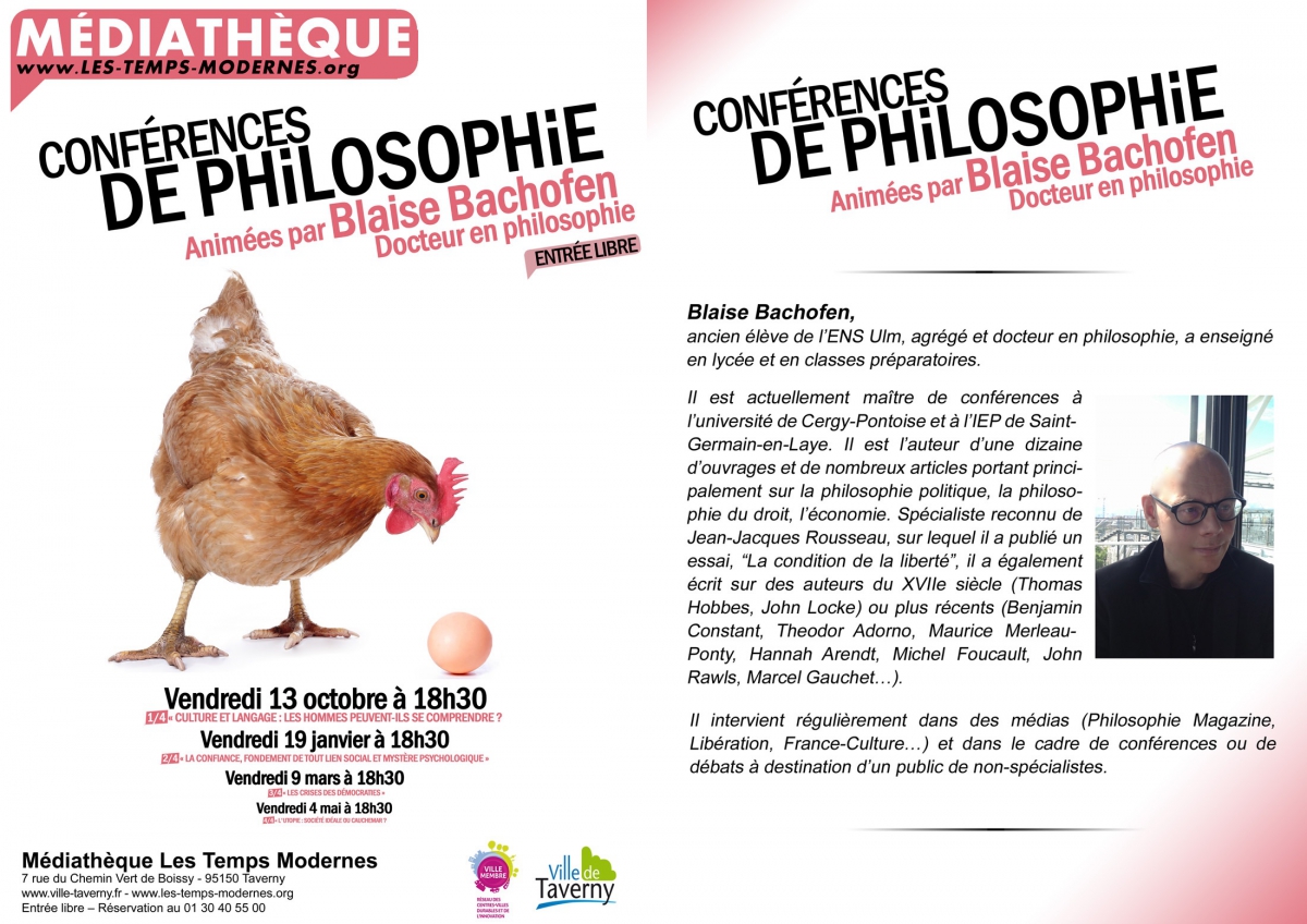 Conférence philosophique sur la confiance base de tout lien social