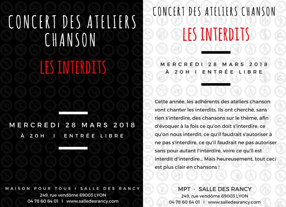 Concert des ateliers chansons - entrée libre
