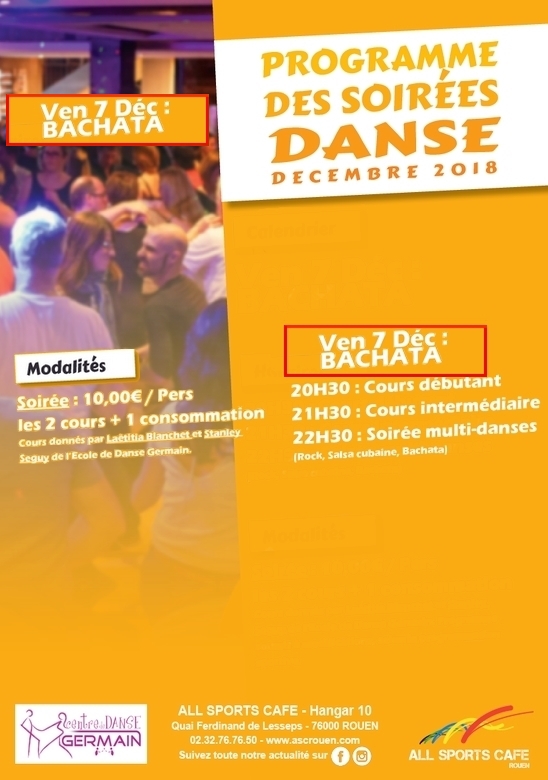 Danse Soirée BACHATA Rouen