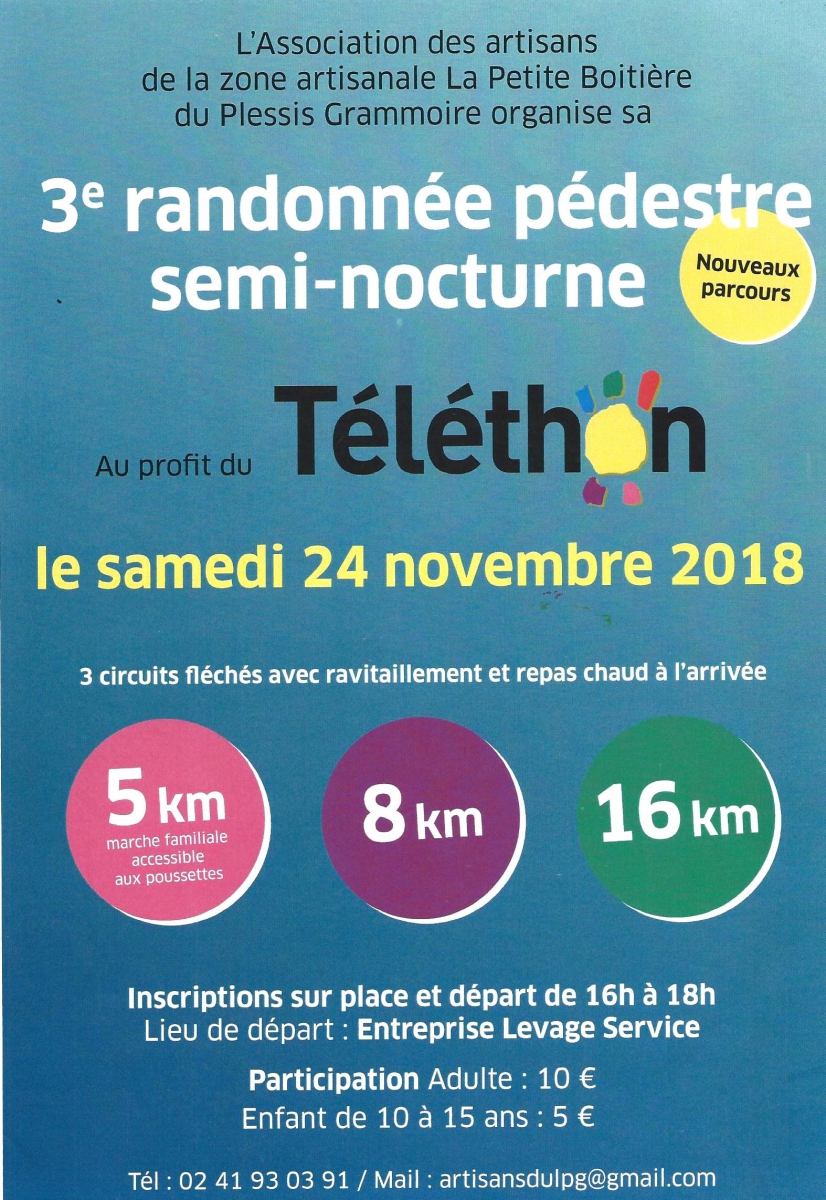 Téléthon 3e randonnée pédestre semi-nocturne