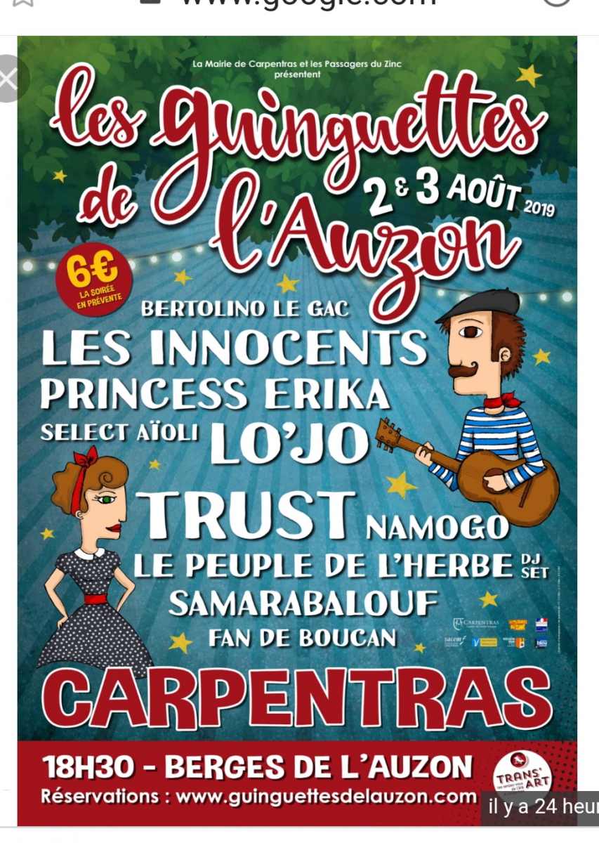 la guinguette de l'Auzon. concert les Innocents