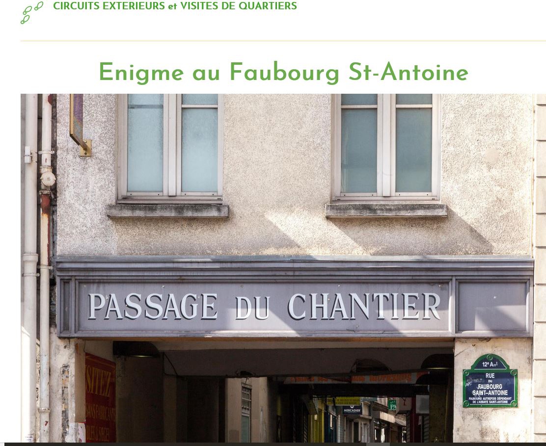 Enigme au Faubourg Saint-Antoine