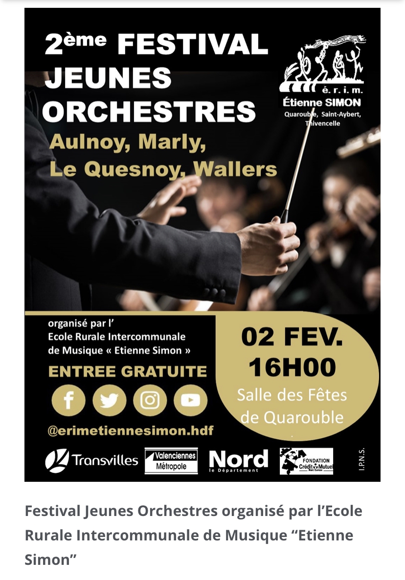 2ème festival des jeunes orchestres ( Wallers - Aulnoy-lez-Valenciennes - le quesnoy-marly ). à  quarouble
