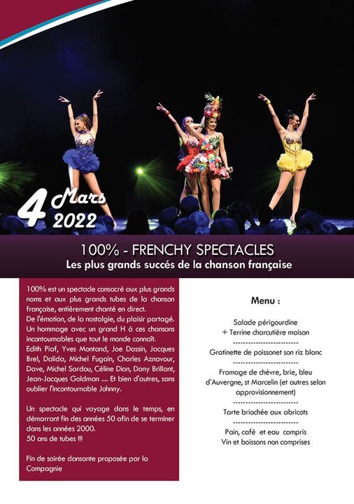 Les ESCAPADES du VENDREDI 100 % FRENCHY Spectacle