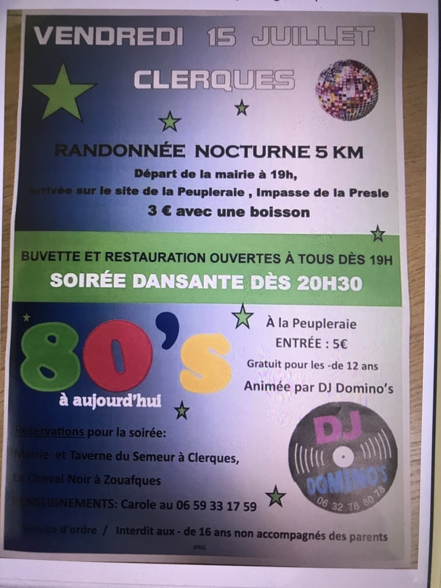 Randonnée 5km et soirée disco année 80