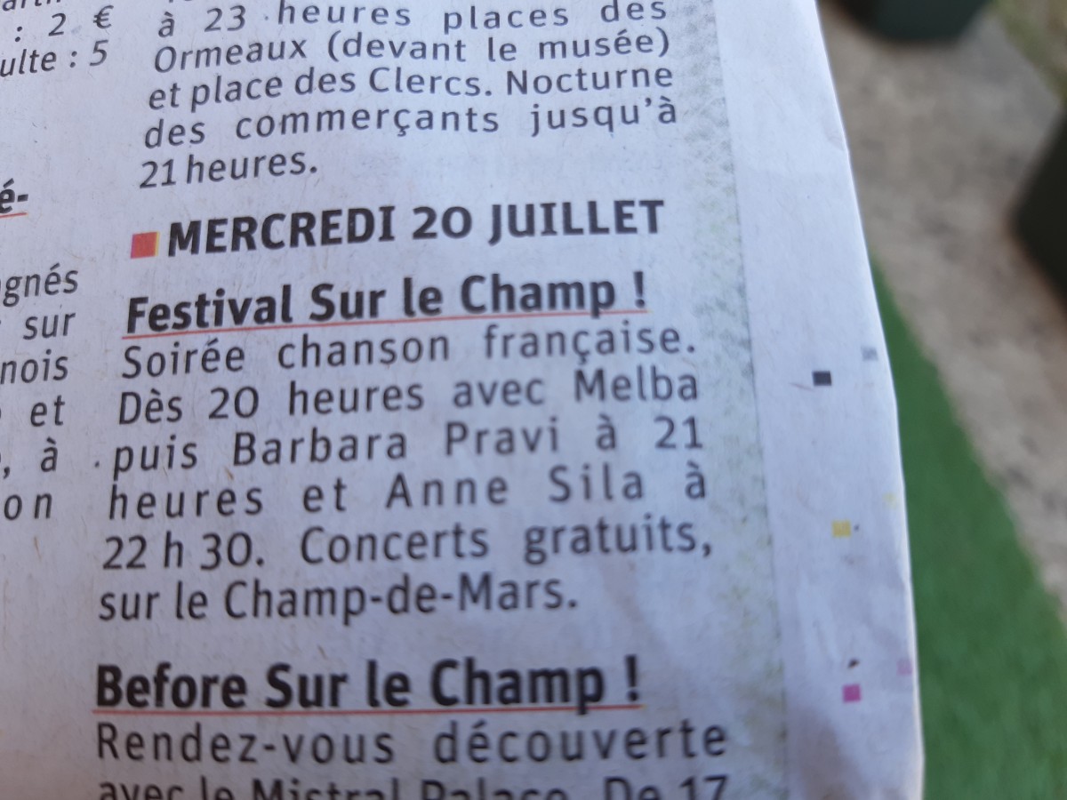 FESTIVAL SUR LE CHAMP