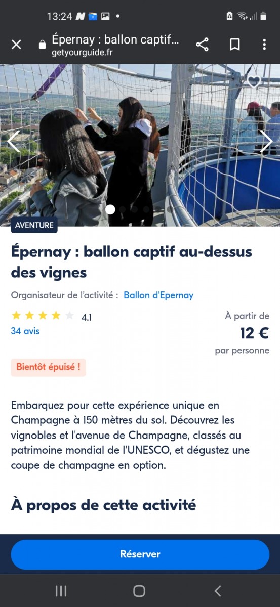 Montgolfière à 150 m de haut
