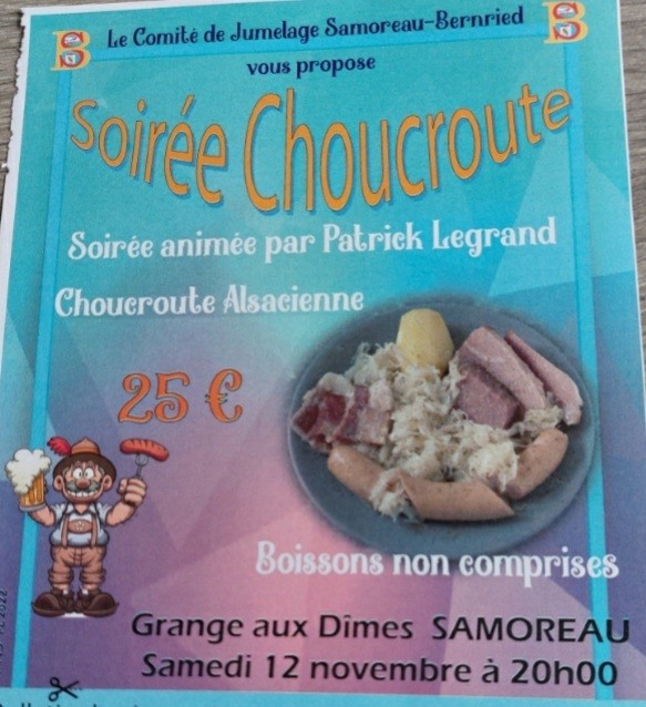 Soirée Choucroute repas dansant (29 inscrits)  complet