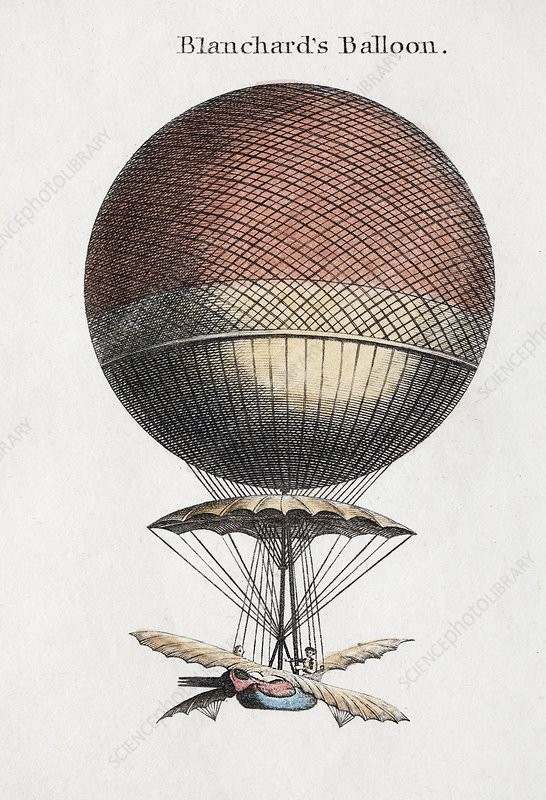 Premieres de l'aerostier andelysien Jean Pierre Blanchard