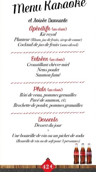 Karaoké avec repas et danse