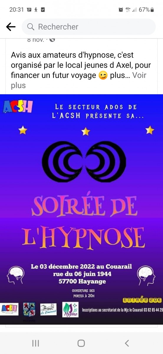 Soirée mentalist, hypnose