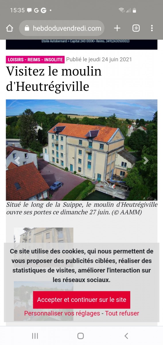 Visite du moulin d'Heutrégiville