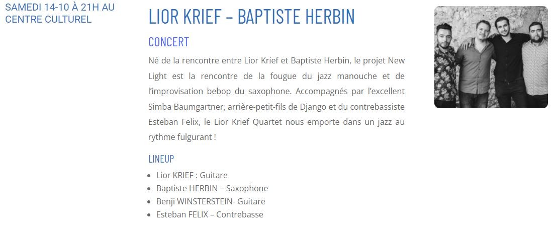 Concert de jazz (festival Jazz in Noyon 2023)