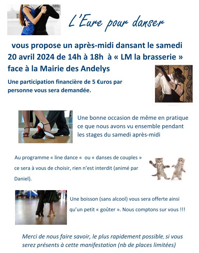 Après-midi dansant aux Andelys à « LM BRASSERIE »