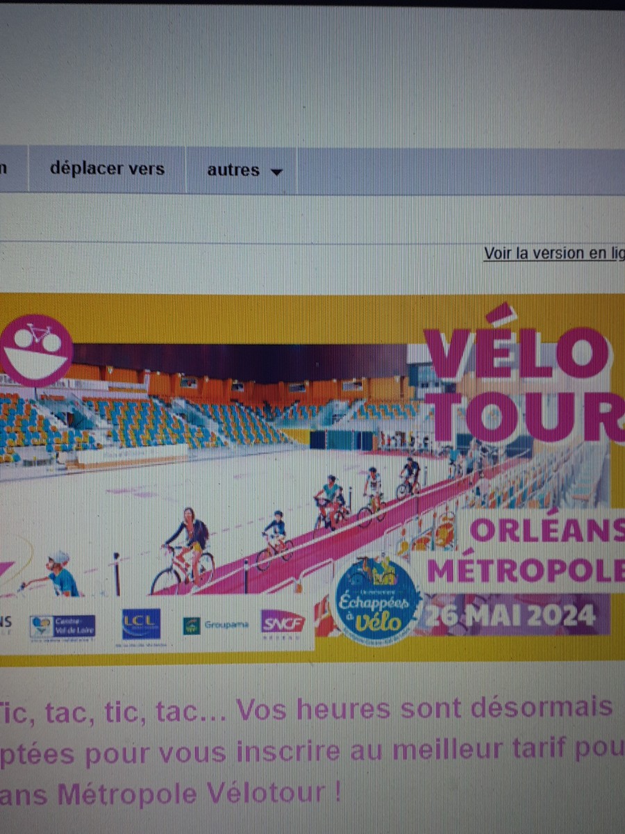 Vélo tour d'Orléans dimanche 26 mai