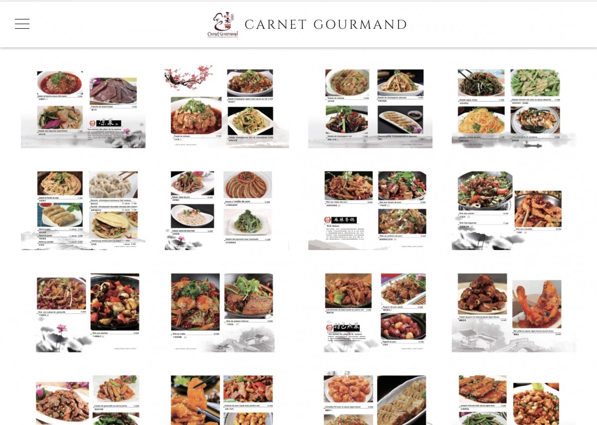 Restaurant Chinois - Carnet gourmand
