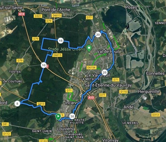 Randonnée de 31.7 km en 6h30 à 5.5km/h environ, ascension totale 268m