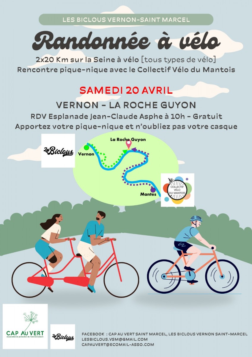 Rando vélo : Vernon - La Roche Guyon.