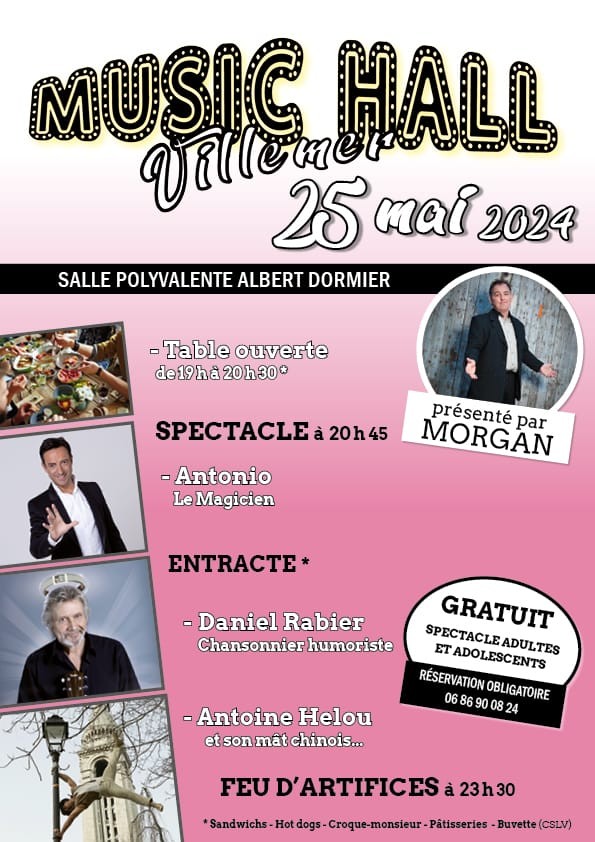 Soirée Music Hall et son feu d'artifice SPECTACLE GRATUIT