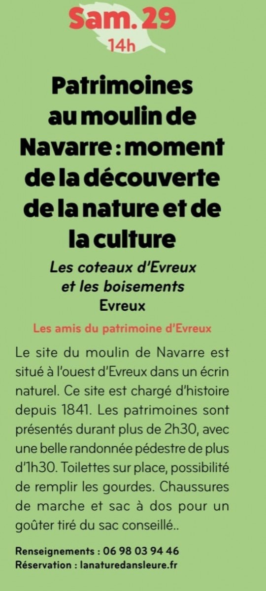 Découverte site du moulin de Navarre