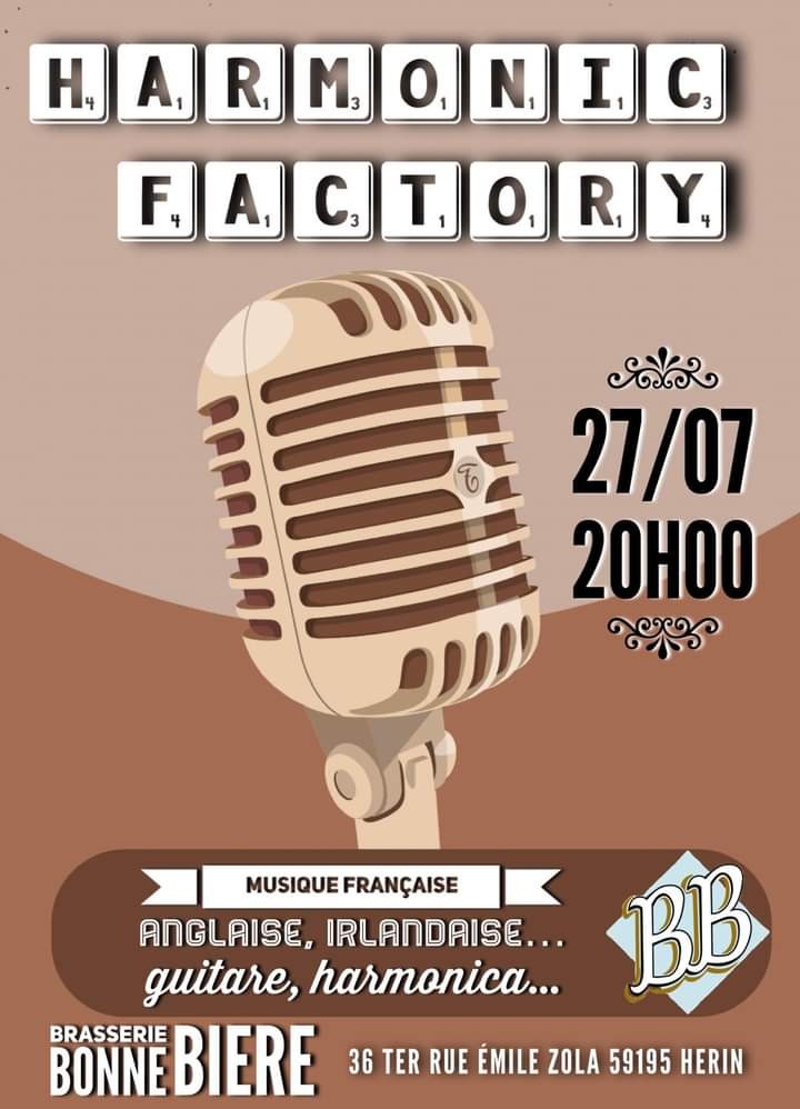 CONCERT HARMONIC FACTORY DANS JARDIN TERRASSE BB.