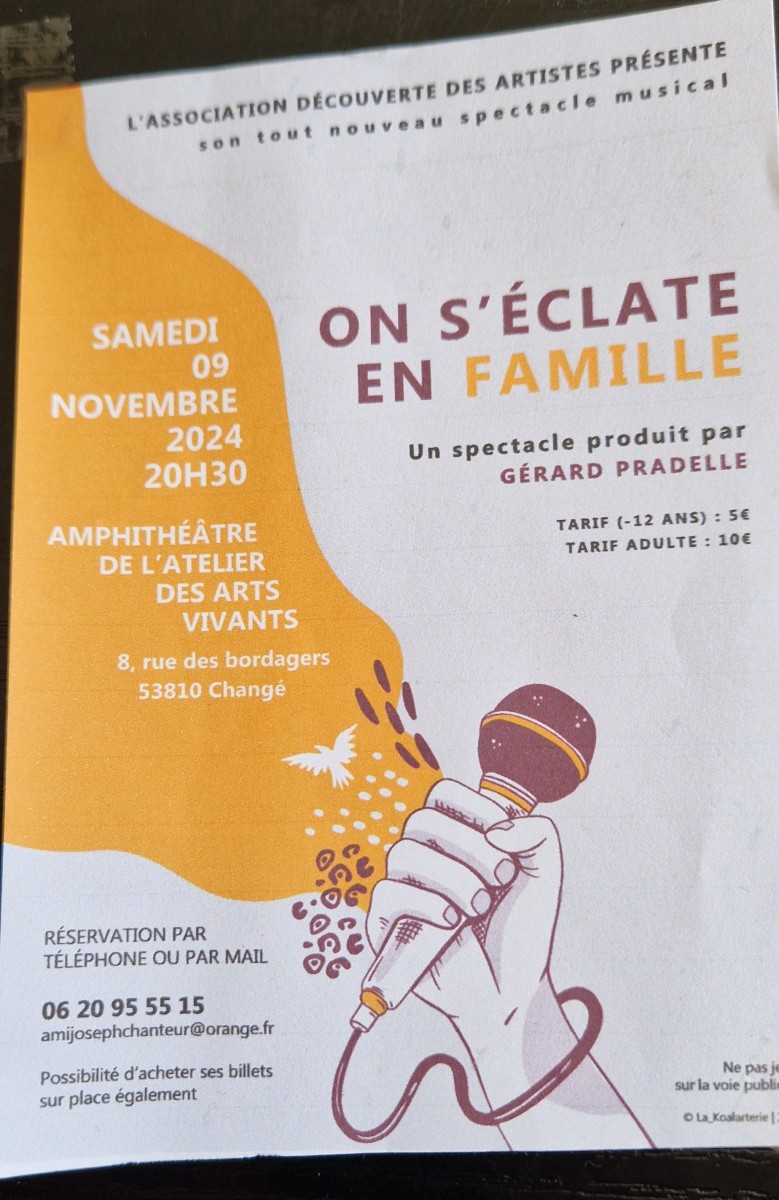 Spectacle : reprise de variétés françaises et internationales