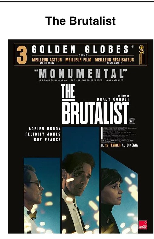 The Brutalist - seance au Max Linder Paris en VOS