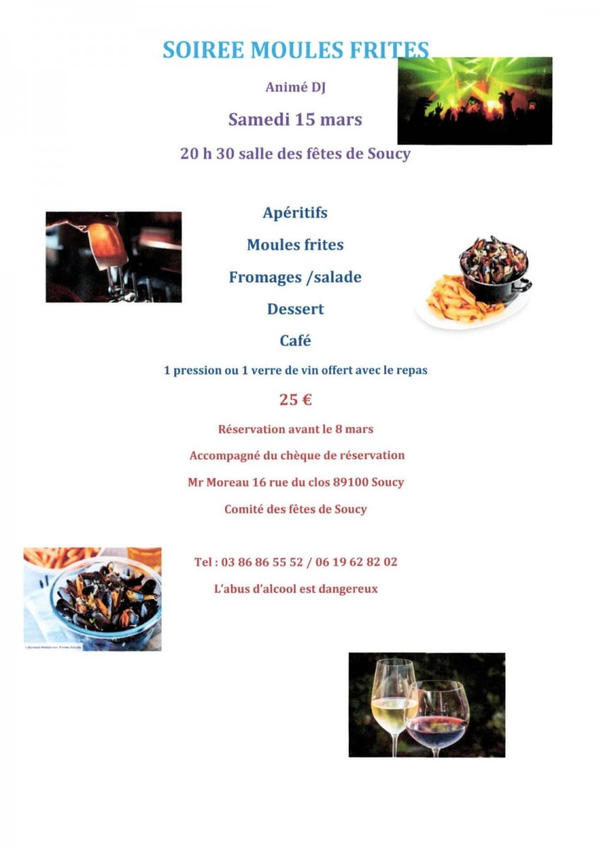 Soirée Moules Frites Animé Dj