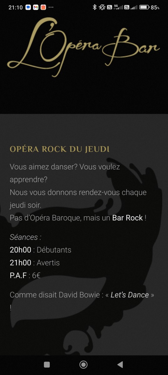 COURS DE ROCK