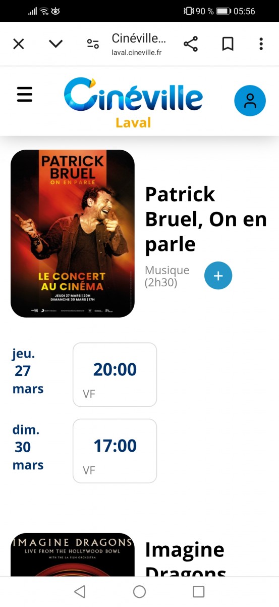 Ciné Concert Patrick Bruel au Cinéville de Laval
