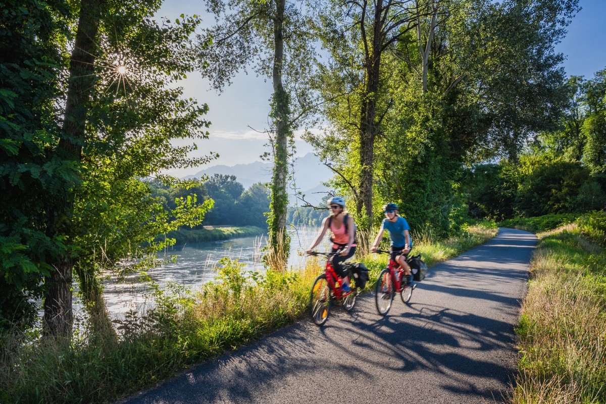 Les berges de l'Isere en velo électrique