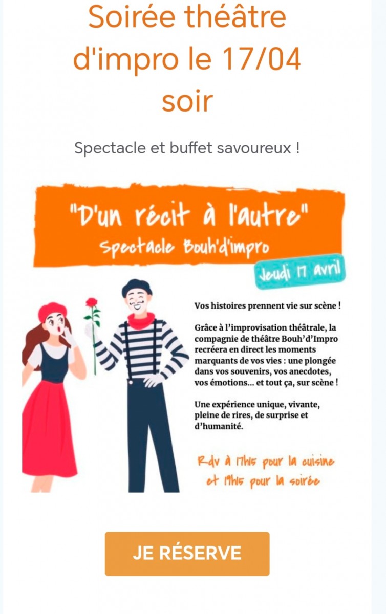 Soirée repas spectacle aux petites cantines !