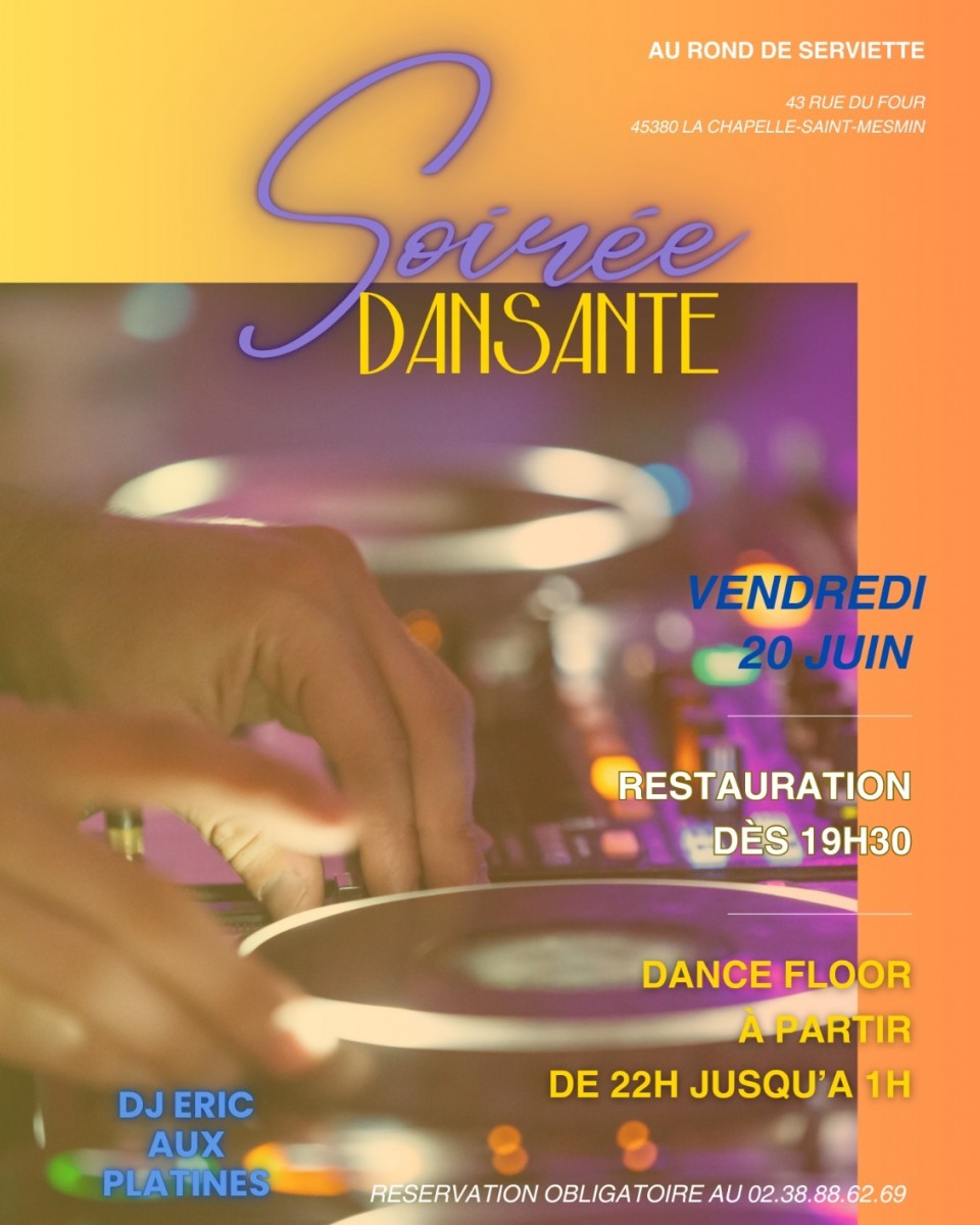 Repas dansant (ROND DE SERVIETTE) LA CHAPELLE SAINT MESMIN