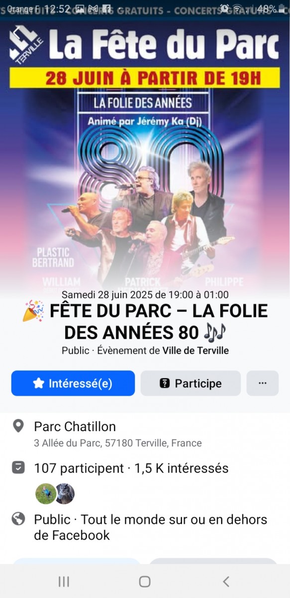 Soirée spectacle année 80 gratuite
