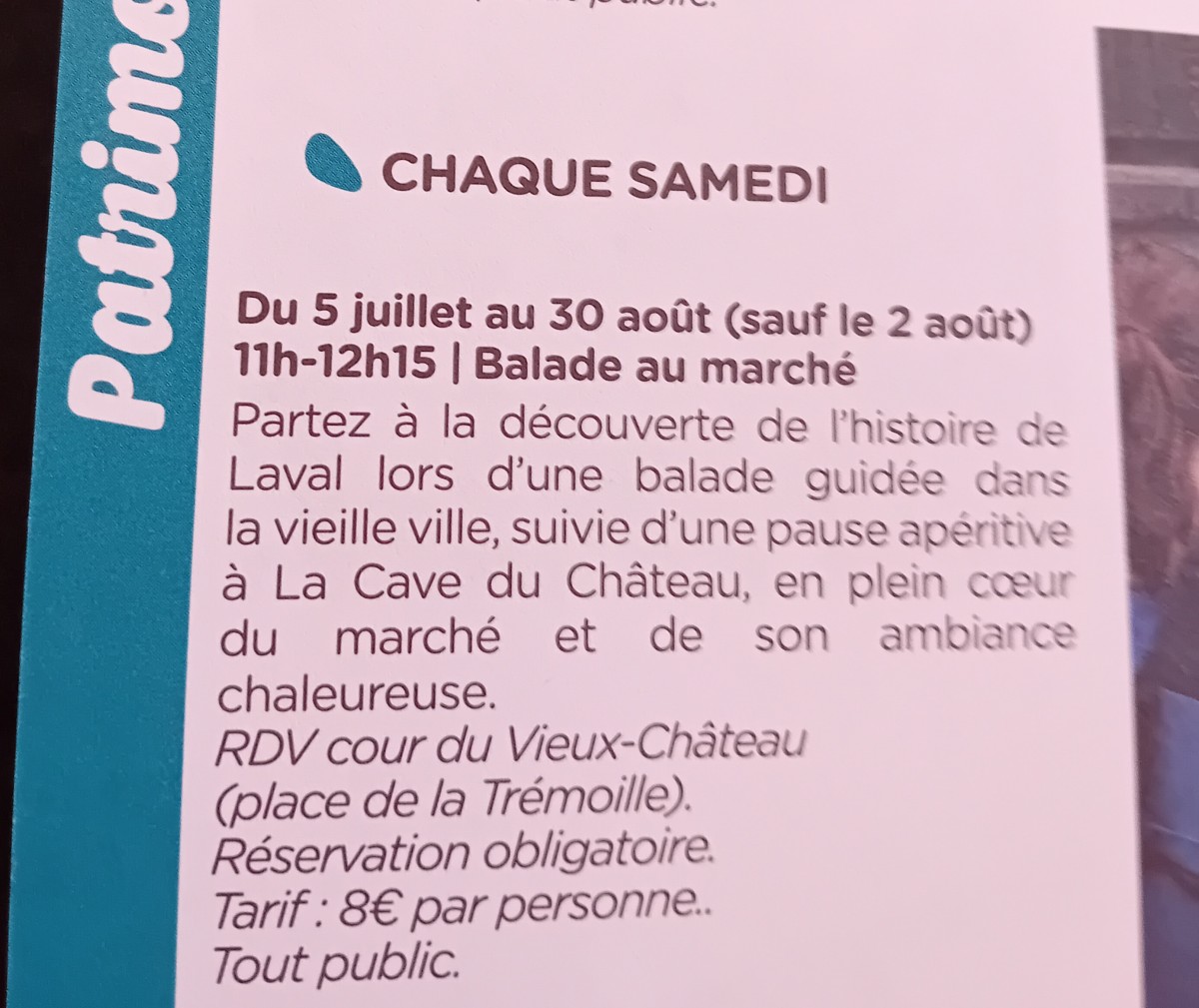 Découverte histoire laval (Balade guidée) suivie d'une pause apéritive.