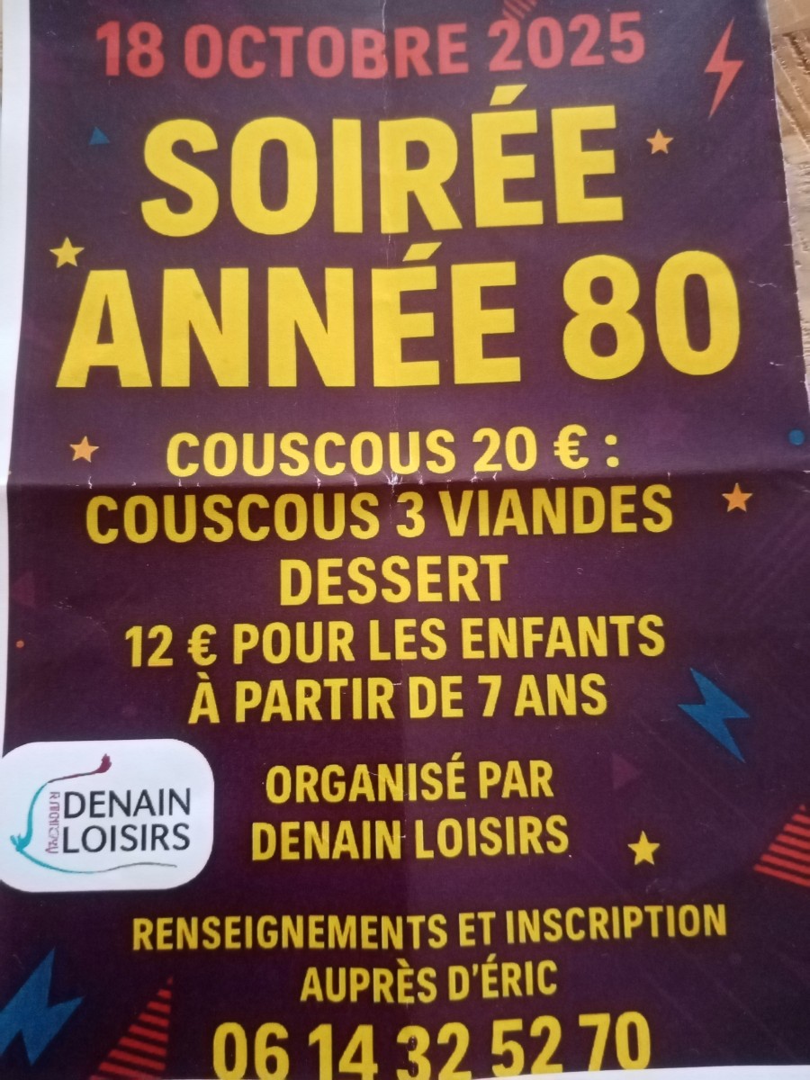 SOIREE ANNEE 80 AVEC COUSCOUS