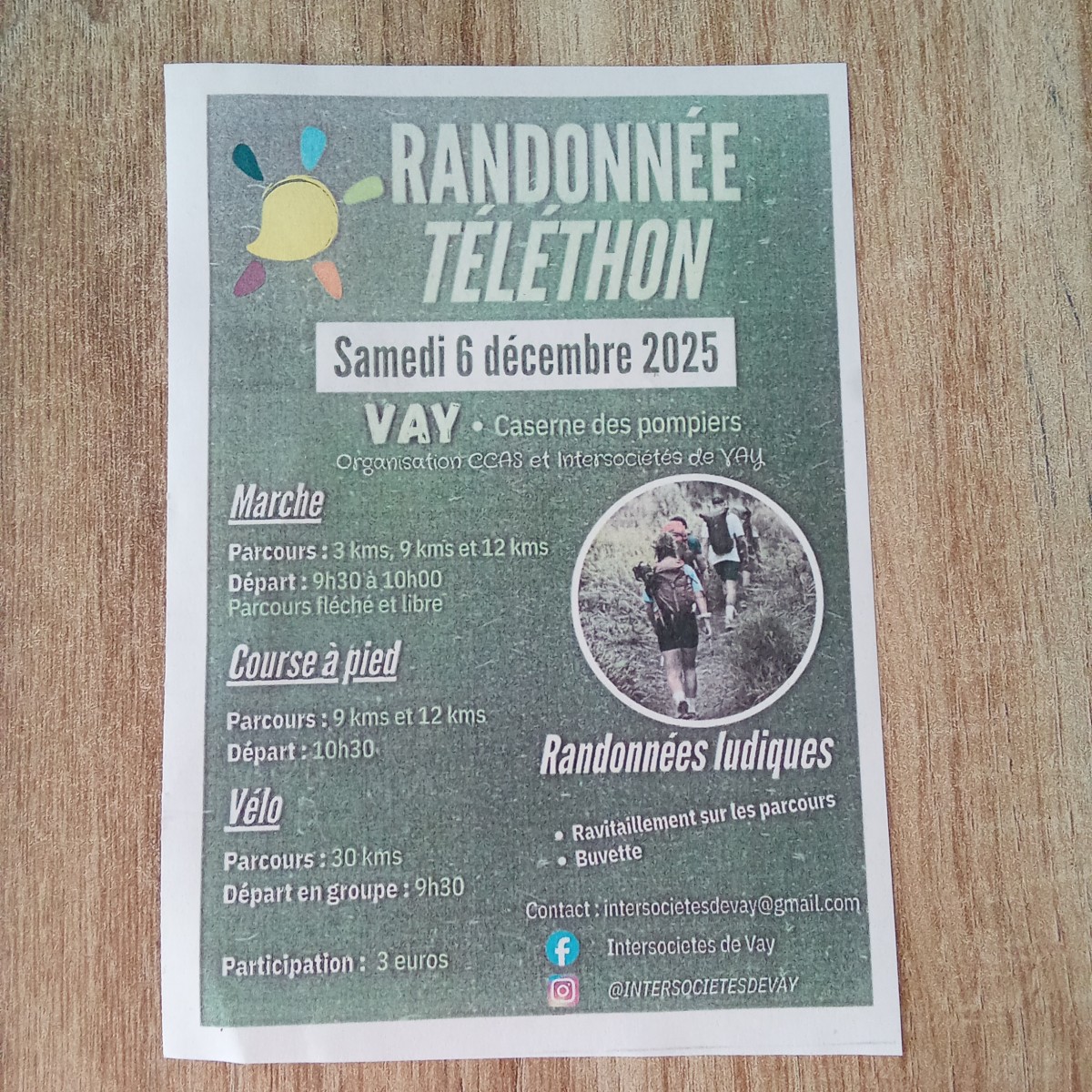 Randonnée téléthon à Vay
