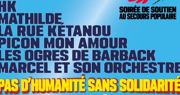 Concert au Zenith de Lille - le jeudi 4 décembre 2025 à 19h30 - Place unique à 22 euros - Renaud -Gauvain Sers-Noé Preszow-Marcel et son Orchestre ...organisé par Le Secours Populaire