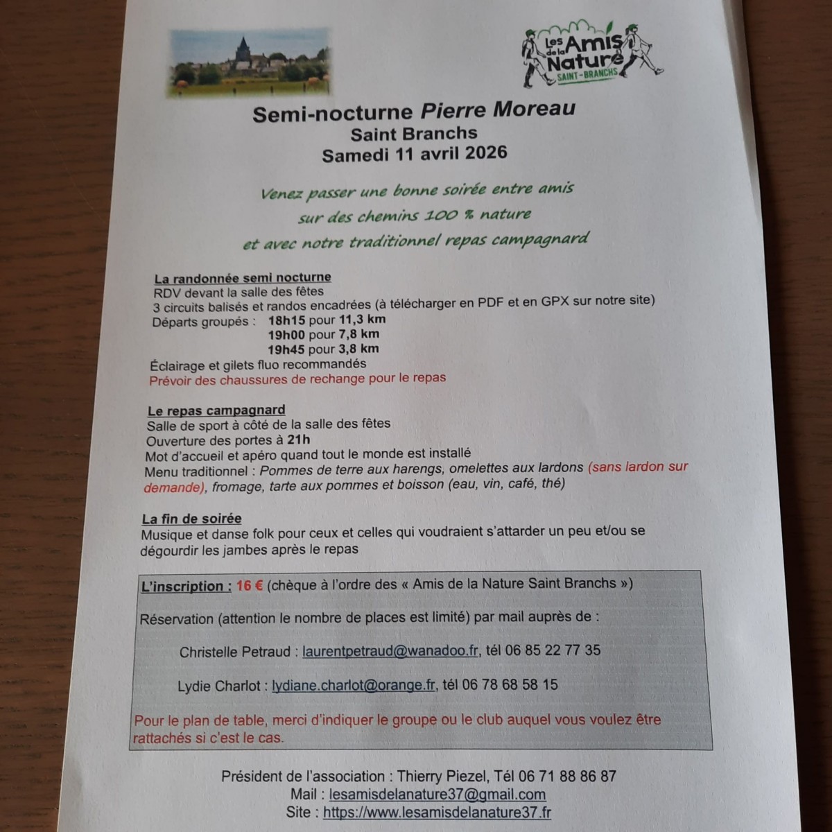 Marche semi nocturne Saint Branchs