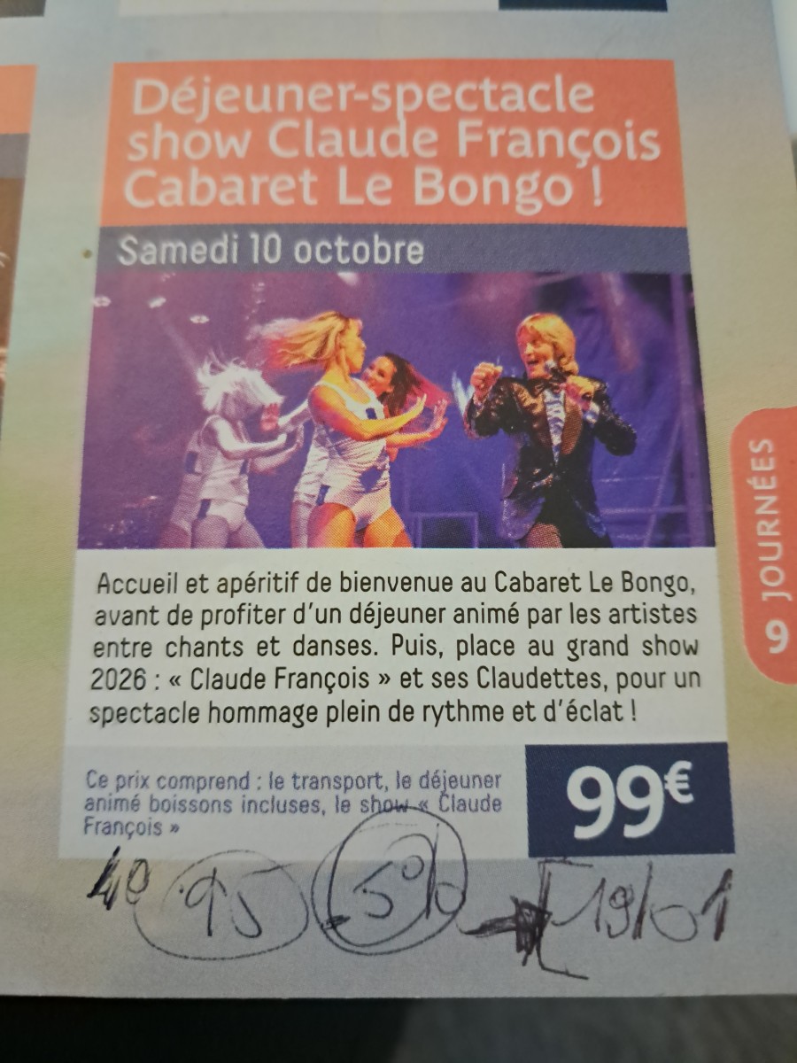 Dejeuner spectacle  car Perraud