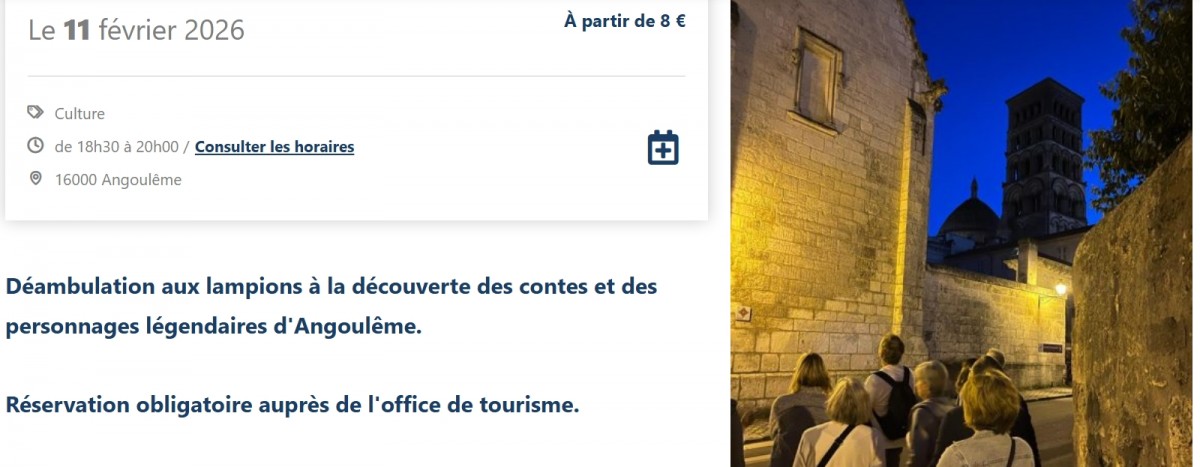 visite guidée nocturne d'Angoulême