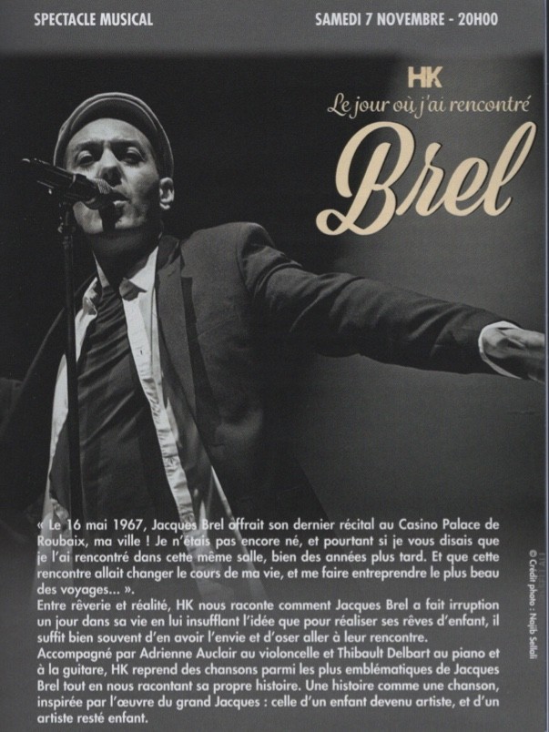 Spectacle, le jour où j'ai rencontré Brel