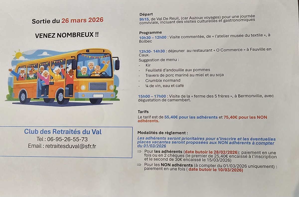 Sortie avec visites et restaurant