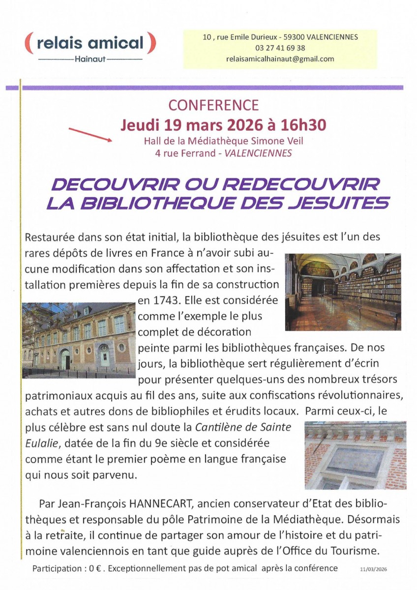 Conférence Découvrir la bibliothèque des jésuites