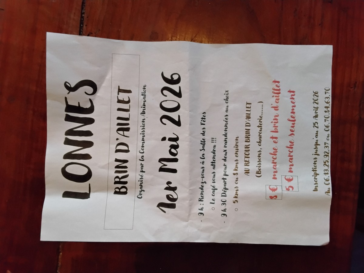 Marche et brin d'aillet