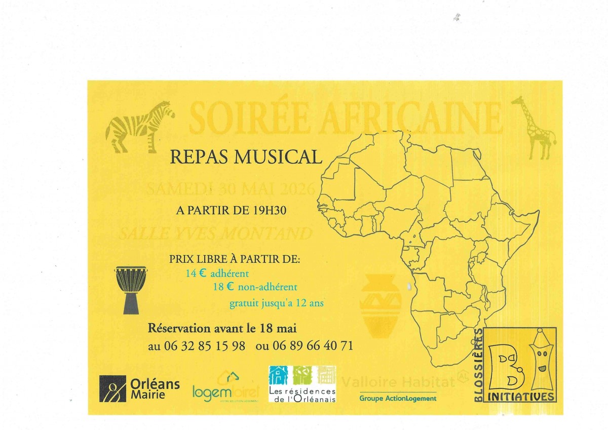 Soirée africaine (BLOSSIERE INITIATIVES) ORLEANS