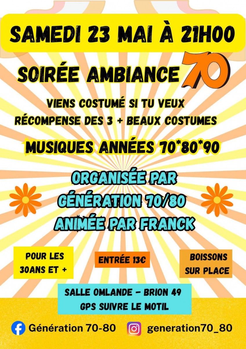 Soirée 70/80/90 à Brion : Les Saumurois sont les bienvenus !